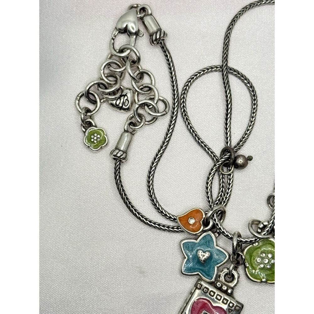 Brighton Havana Colorful Enamel Charm Necklace Retired Flower Heart Star 16-18" - Picture 3 of 8